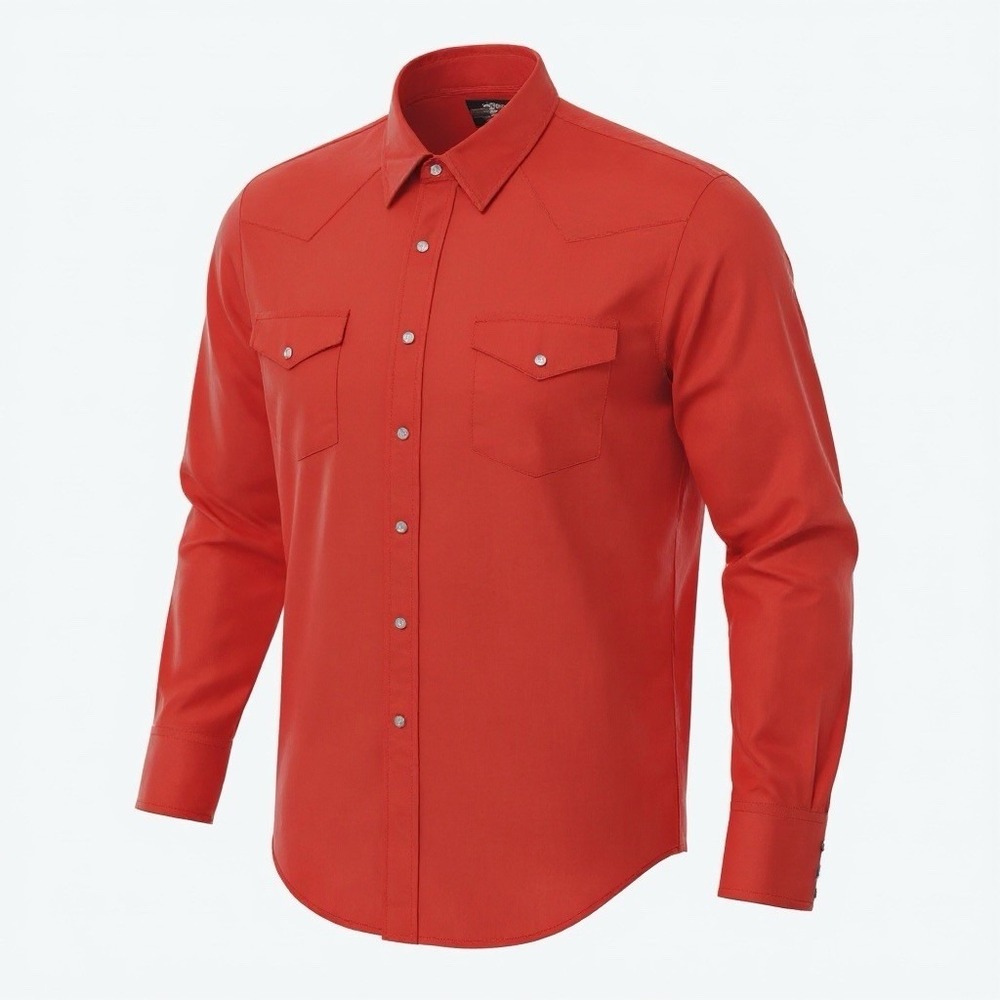 Vintage Karman Pearl‎ Snap Western Shirt Red Men's Size XL